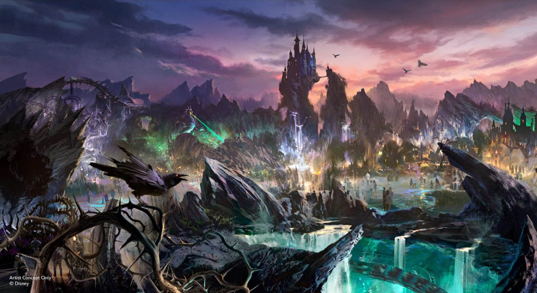 Concept art for Villains Land at the Magic Kingdom